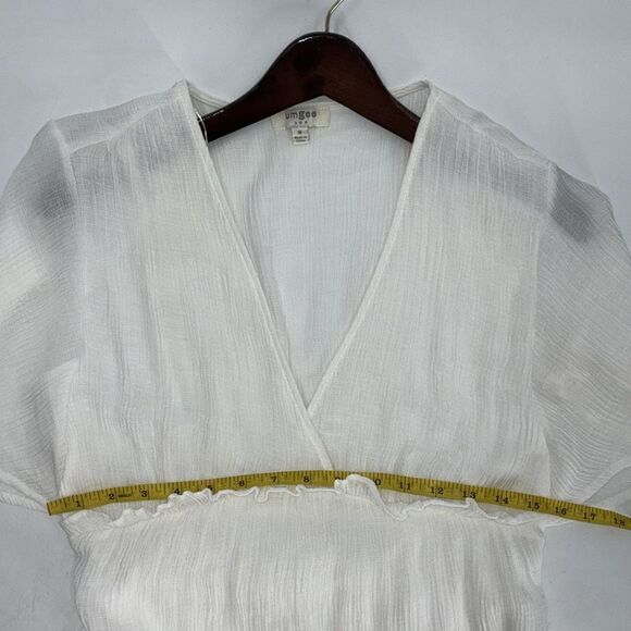 Umgee White Midi Dress Women’s Size Medium Solid White Short Sleeve Dress - Picture 9 of 10
